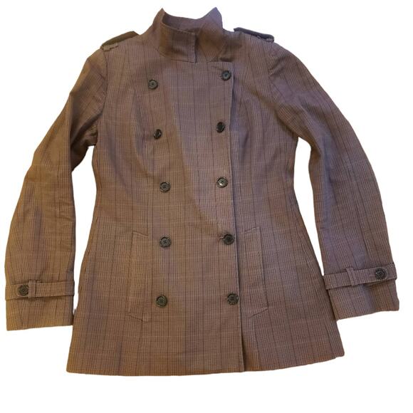 Dolce & Gabbana brown plaid peacoat size US 8 - Picture 2 of 7